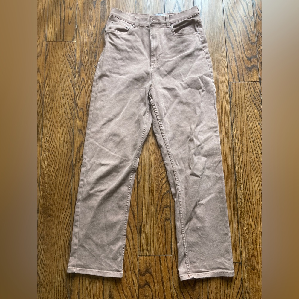 Brown straight cut trousers